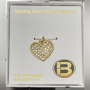 14K Gold Plated Heart Pendant with Cubic Zirconia